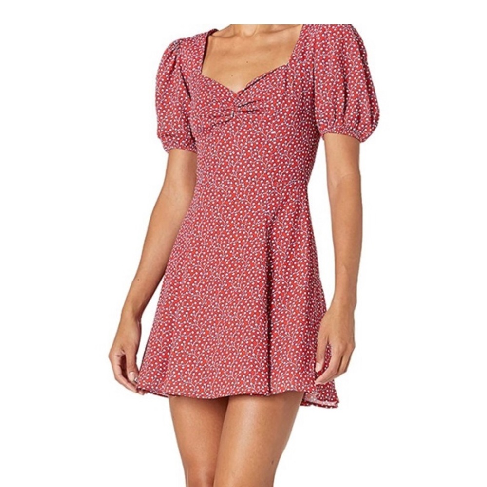 Fun flirty red floral dress